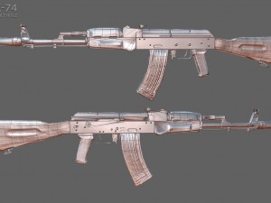 ak-74 assault rifle 3D 모델