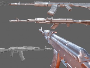 ak-74 assault rifle 3D 모델