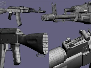 ak-74 assault rifle 3D Model