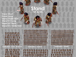 2d cowboy brut character 3D 모델