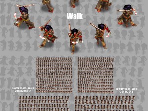 2d cowboy brut character 3D 모델