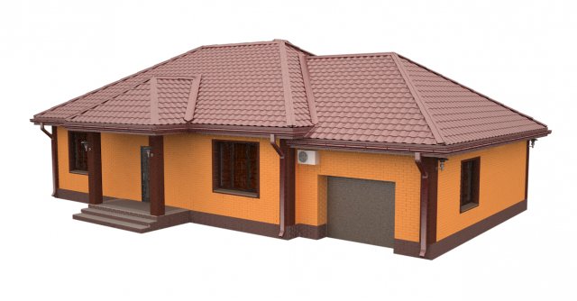 private house Model 3D .c4d .max .obj .3ds .fbx .stl .blend 