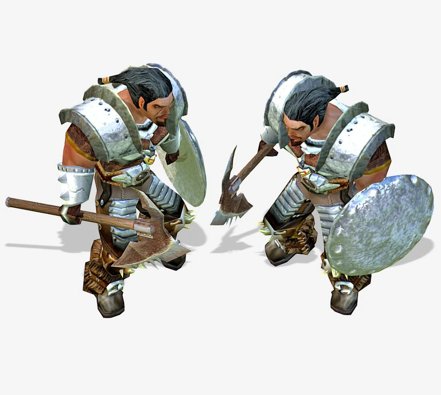 warrior lowpoly character 3D Model .c4d .max .obj .3ds .fbx .stl .blend 