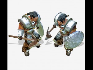 warrior lowpoly character Model 3D