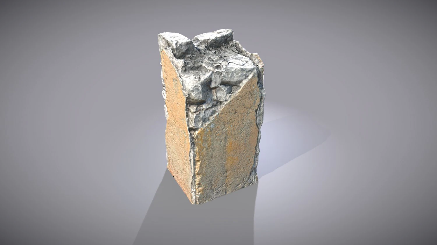 broken concrete pillar 3D Model .c4d .max .obj .3ds .fbx .stl .blend 