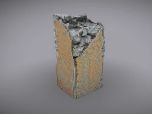 broken concrete pillar 3D Model