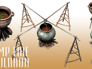 camp fire cauldron CG Textures