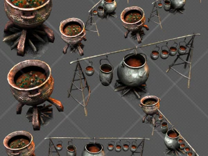 camp fire cauldron CG Textures