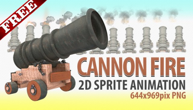 cannon fire 3D Model .c4d .max .obj .3ds .fbx .stl .blend 