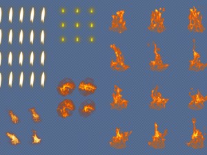 2d fire effects Model 3D