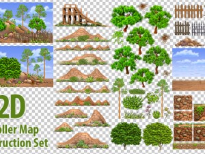 2d scroller map construction set Model 3D