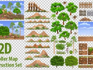 2d scroller map construction set 3D Model