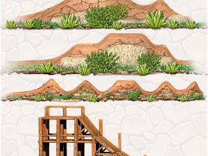 2d scroller map construction set Model 3D