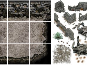 dust tiles and decals 3D 모델