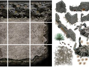 dust tiles and decals 3D Model