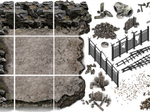 dust tiles and decals 3D 모델