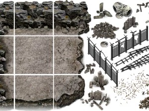 dust tiles and decals 3D Model