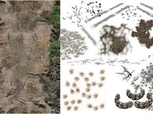 dust tiles and decals 3D Model