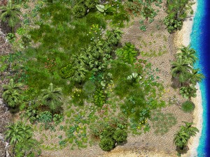 2d jungle coast tile set and decals 3D मॉडल
