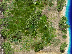 2d jungle coast tile set and decals 3D Model
