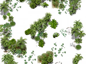 2d jungle coast tile set and decals 3D मॉडल