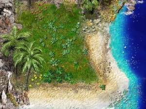 2d jungle coast tile set and decals 3D मॉडल