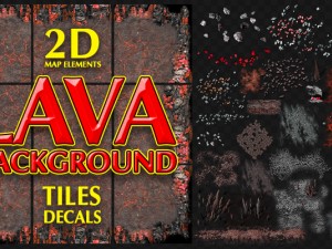 lava game backgrounds tiles and decals 3D 模型
