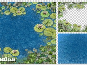 2d river and pond game backgrounds pack 3D 模型