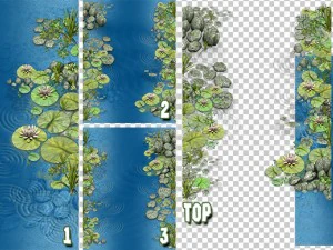 2d river and pond game backgrounds pack 3D Model