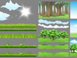 2d toon forest 3D Model