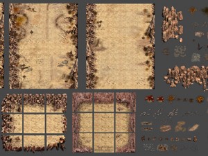 2d desert game backgrounds pack 3D Model