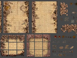 2d desert game backgrounds pack 3D Model
