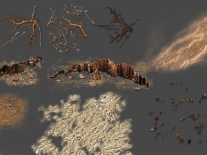 2d desert game backgrounds pack 3D Model