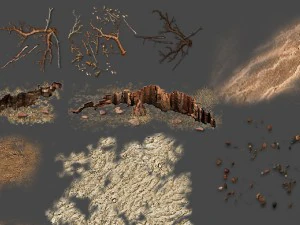 2d desert game backgrounds pack 3D Model