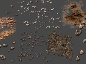 2d desert game backgrounds pack 3D Model