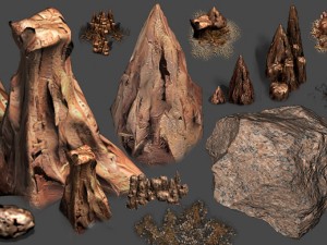 2d desert game backgrounds pack 3D Model