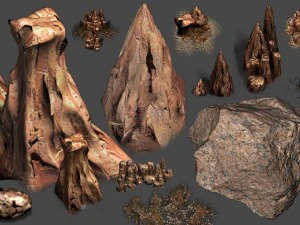 2d desert game backgrounds pack 3D Model