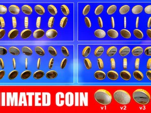 애니메이션 2D 동전 3D 모델