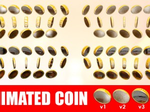 animated 2d coin 3D-Modell