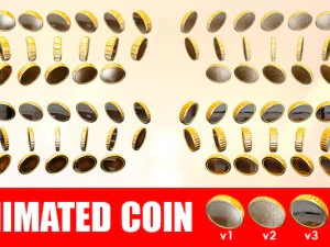 애니메이션 2D 동전 3D 모델