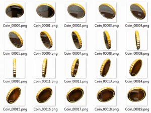 애니메이션 2D 동전 3D 모델