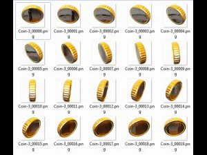 애니메이션 2D 동전 3D 모델
