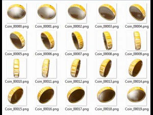 애니메이션 2D 동전 3D 모델