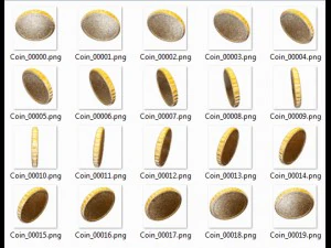 애니메이션 2D 동전 3D 모델