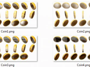 애니메이션 2D 동전 3D 모델