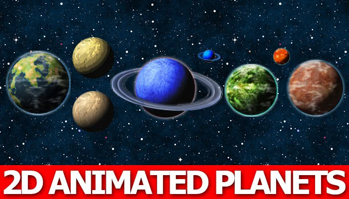 2d animated planets 3D Model .c4d .max .obj .3ds .fbx .stl .blend