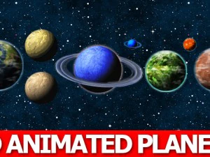 2D animierte Planeten 3D Modell