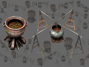 camp fire cauldron 3Dモデル