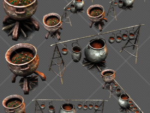 camp fire cauldron Model 3D