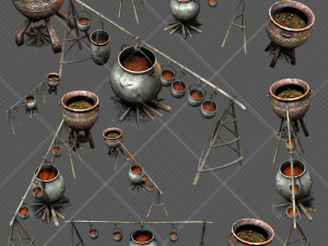 camp fire cauldron Model 3D